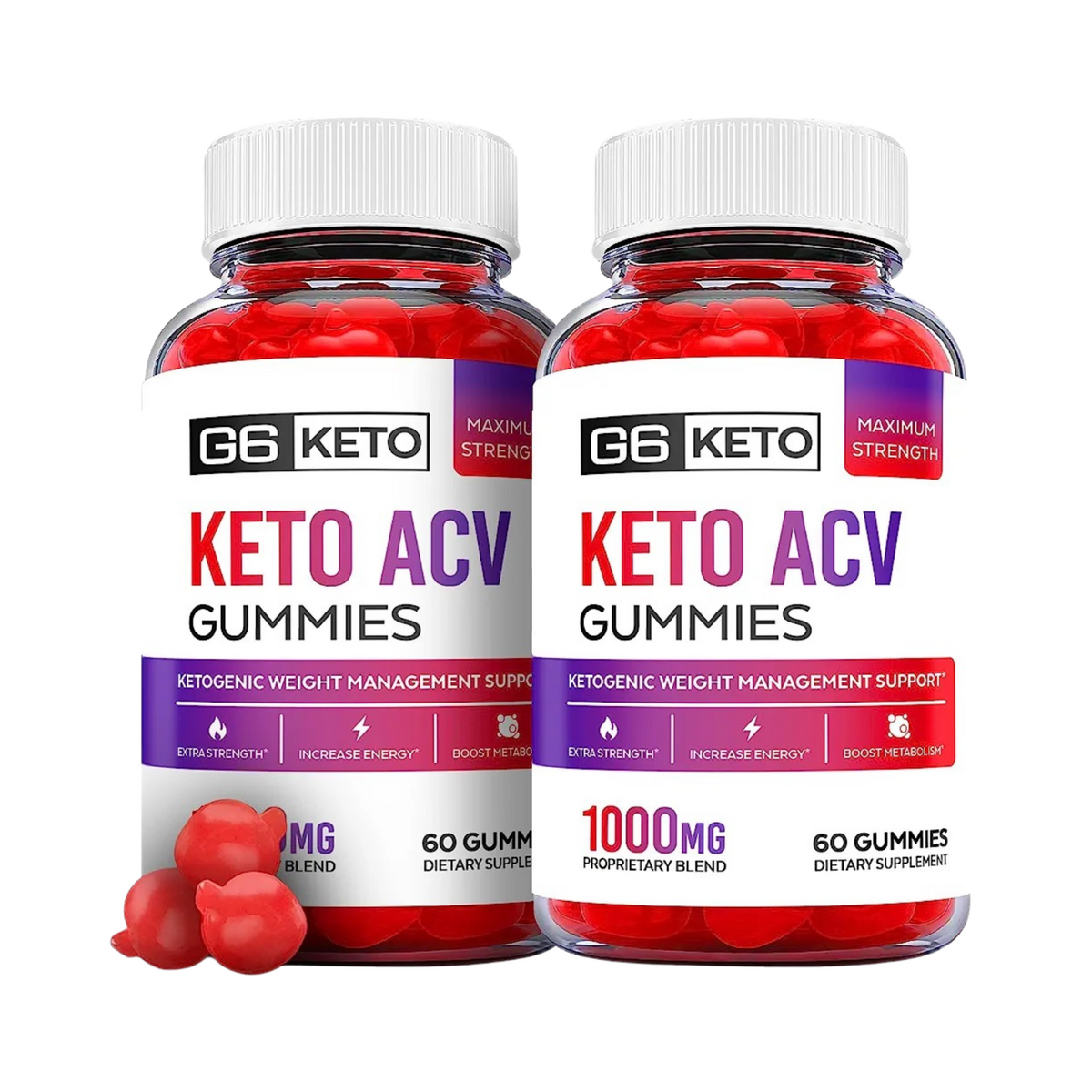 2-Pack G6 Keto Gummies - G6 Keto ACV Gummies - 120 Gummies