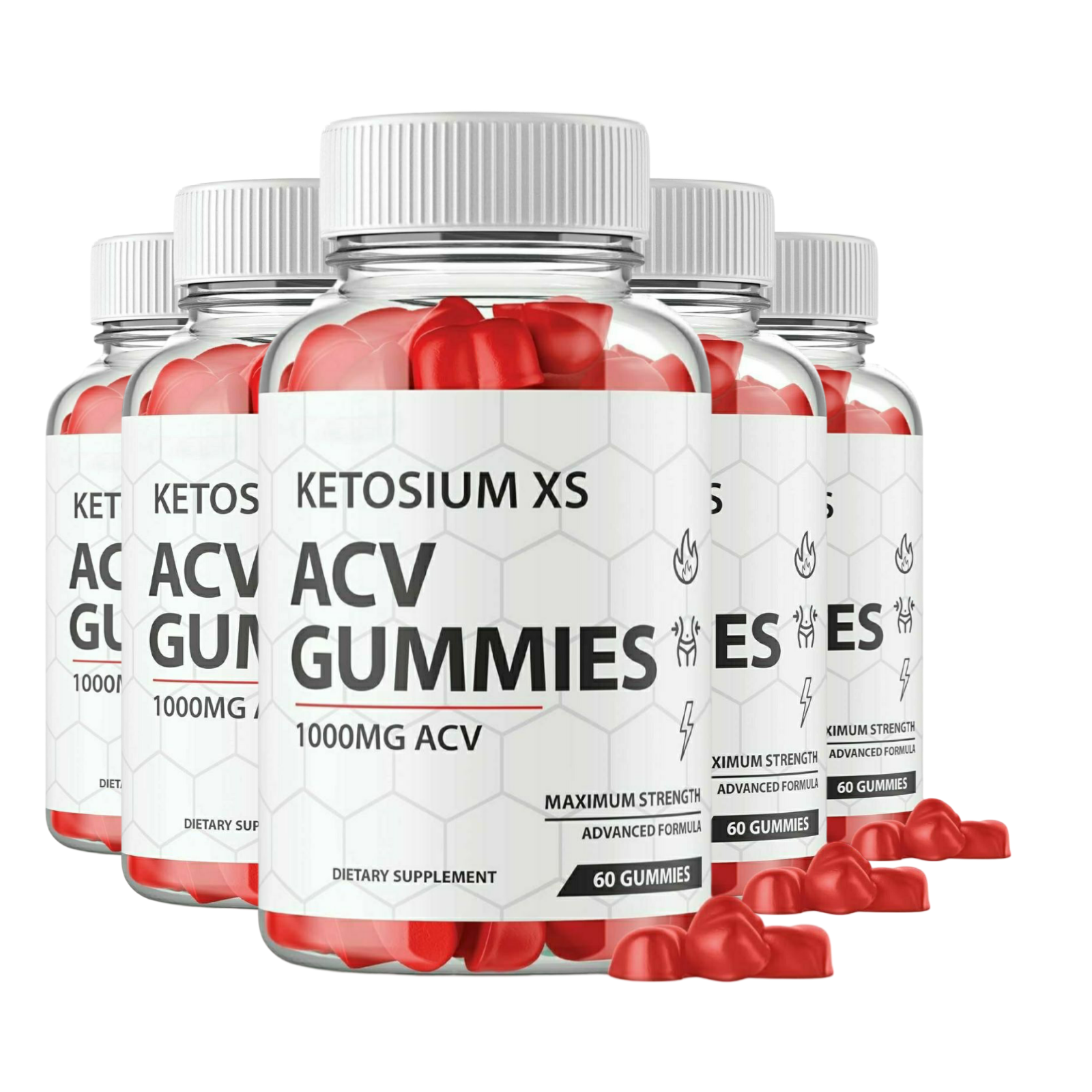 5-Pack Ketosium XS ACV Gummies, Ketosium XS Keto ACV Gummies - 300 Gummies