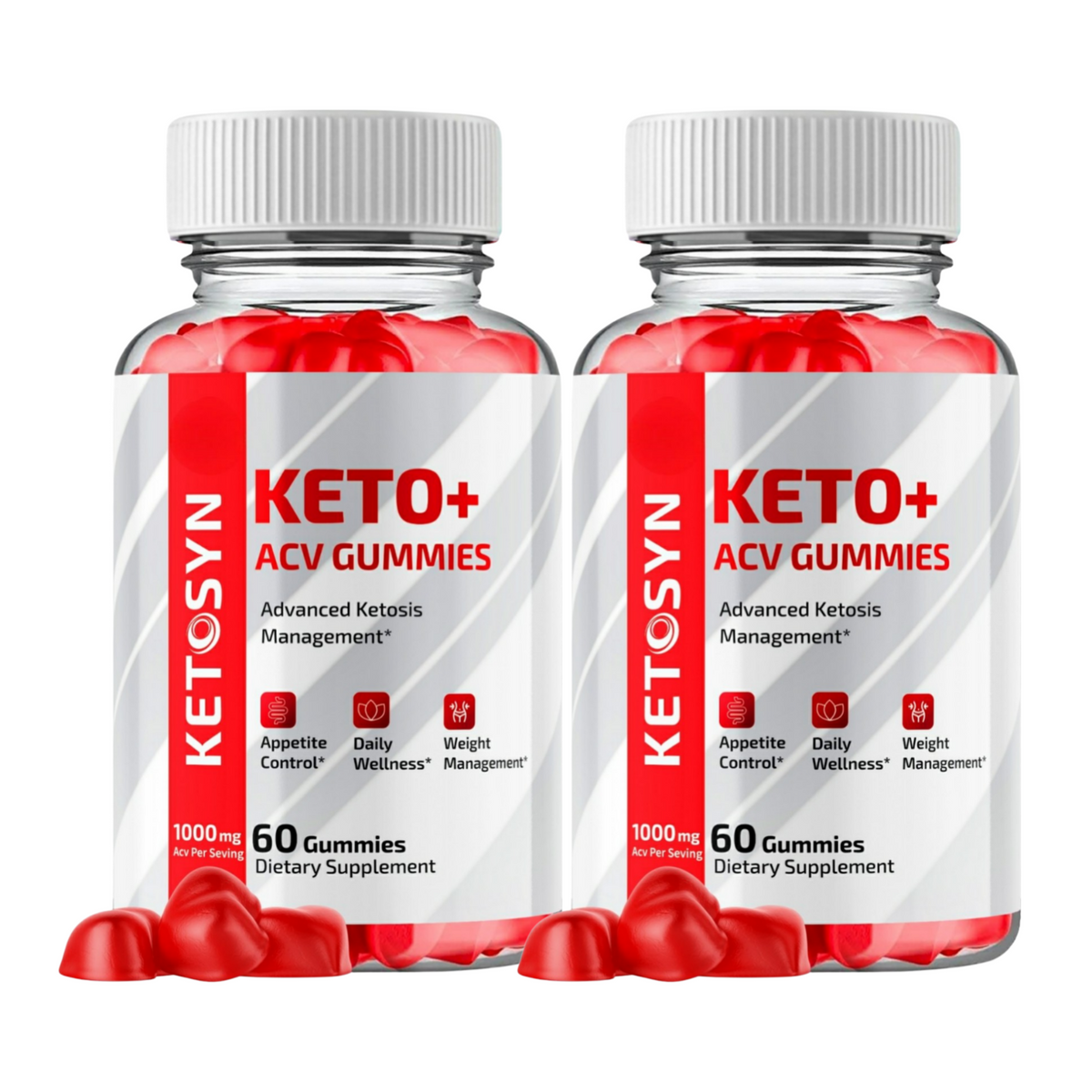 2-Pack Ketosyn Keto ACV Gummies, Ketosyn Gummies Weight Loss - 120 Gummies