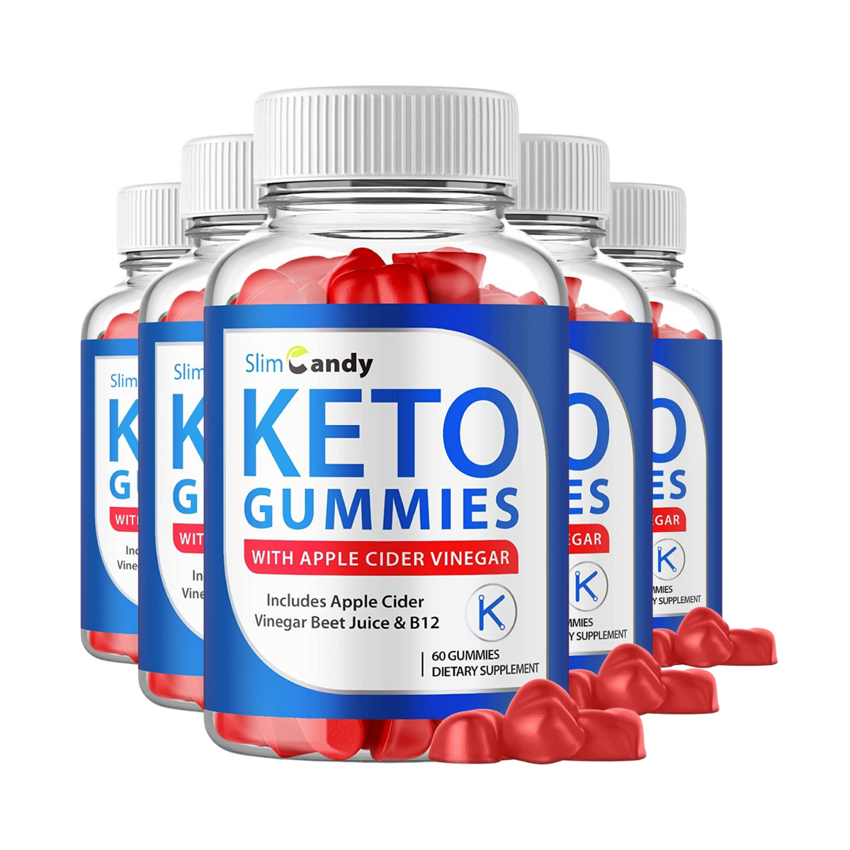 5-Pack Slim Candy Keto Gummies - SlimCandy Keto ACV Gummies - 300 Gummies