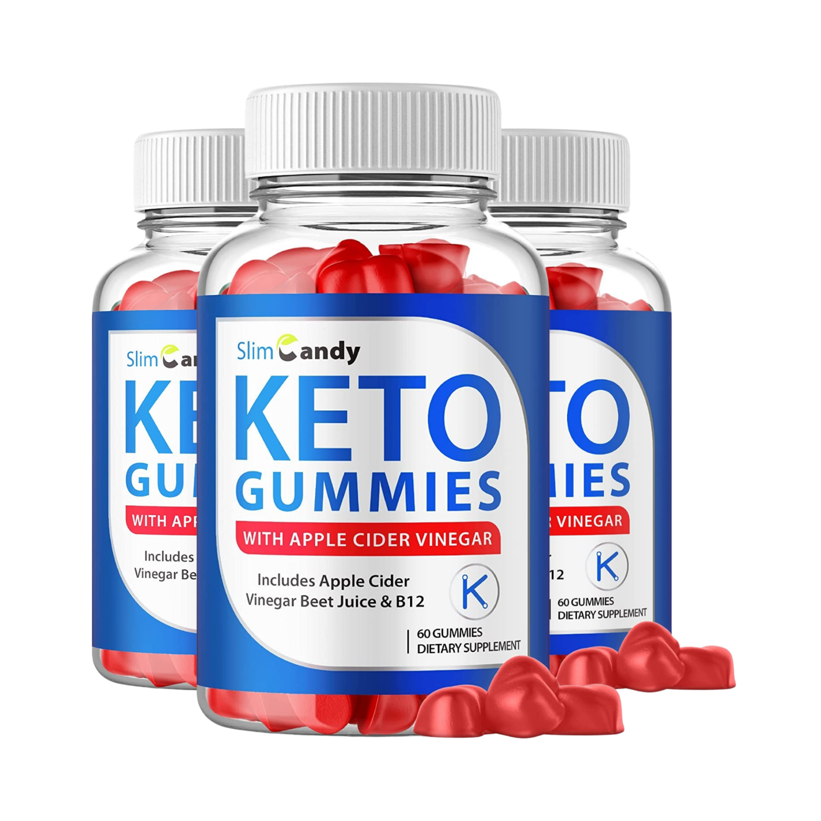 3-Pack Slim Candy Keto Gummies - SlimCandy Keto ACV Gummies - 180 Gummies