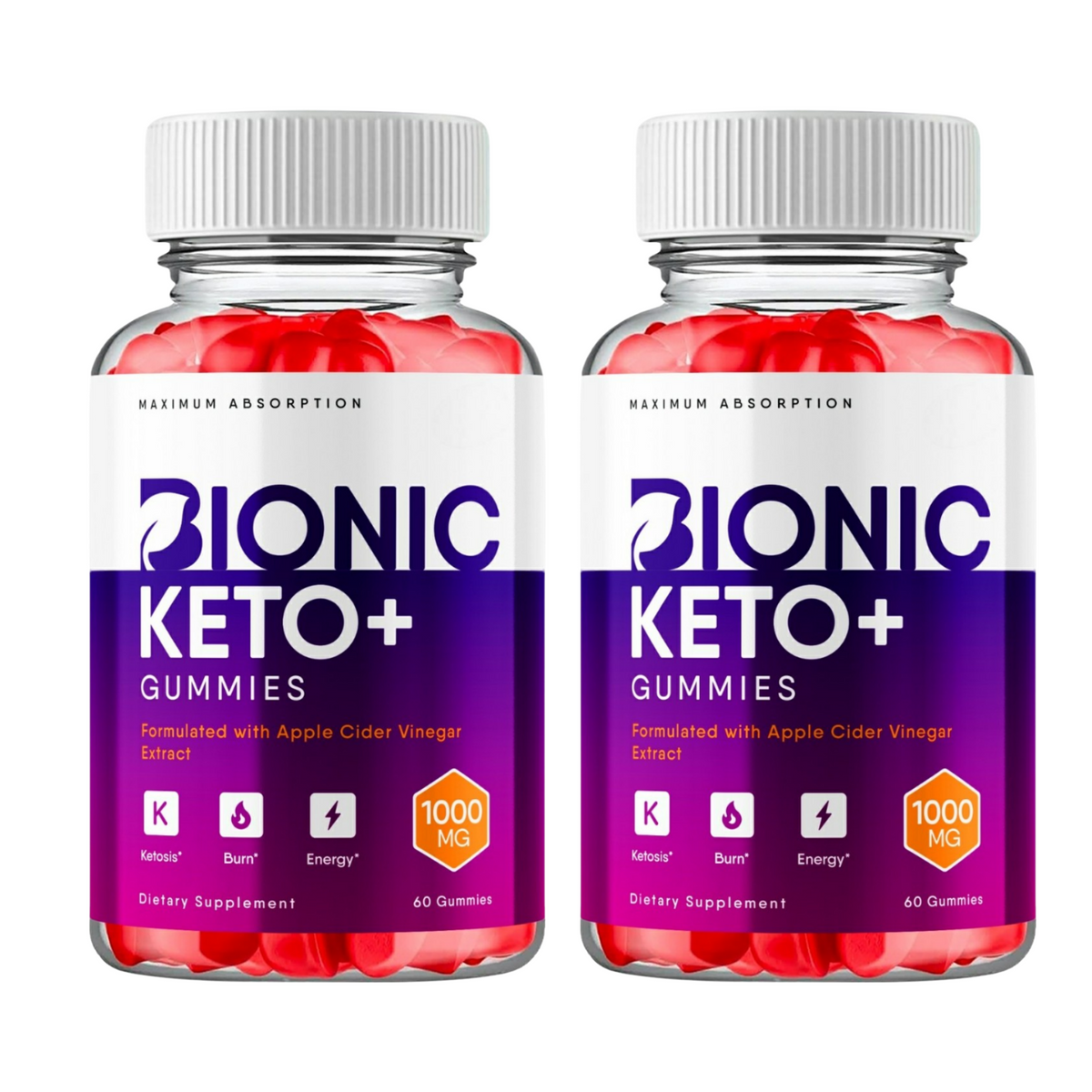 2-Pack Bionic Keto ACV Gummies, Bionic Keto Gummies For Weight Loss -120 Gummies