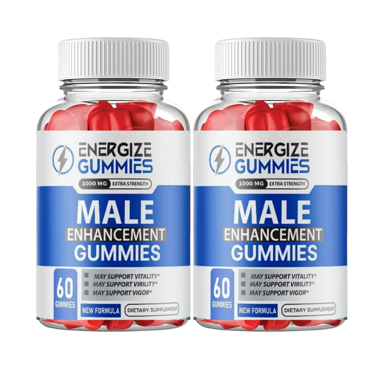 2-Pack Energize Male Gummies - Natural Enhancement Support For Men - 120 Gummies