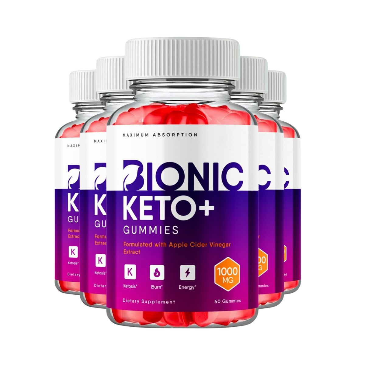 5-Pack Bionic Keto ACV Gummies, Bionic Keto Gummies For Weight Loss -300 Gummies