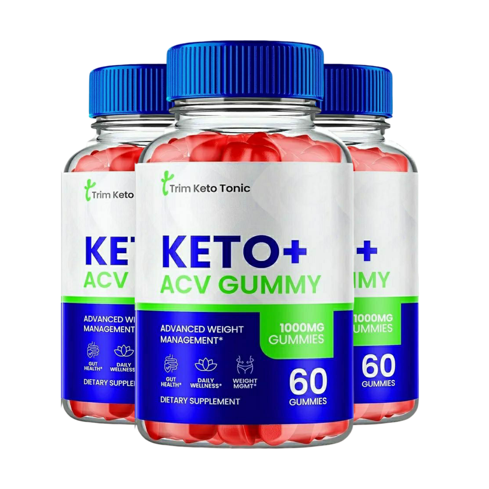 3-Pack Trim Keto Tonic ACV Gummies, Trim Tonic Keto ACV Gummies - 180 Gummies