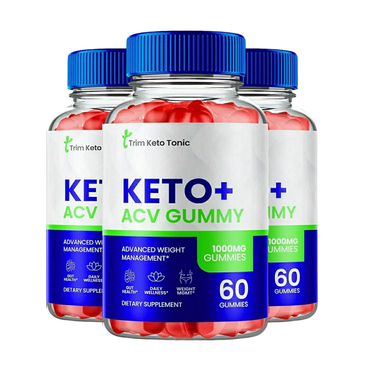 3-Pack Trim Keto Tonic ACV Gummies, Trim Tonic Keto ACV Gummies - 180 Gummies