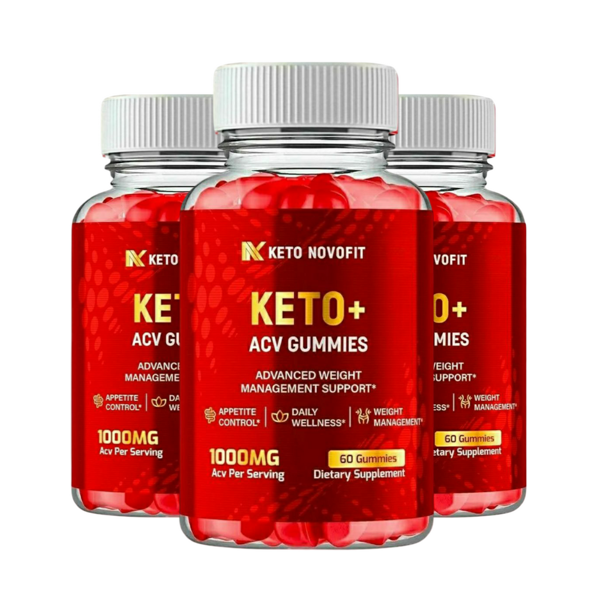 3-Pack Keto Novofit ACV Gummies, Keto NovoFit Keto ACV Gummies - 180 Gummies