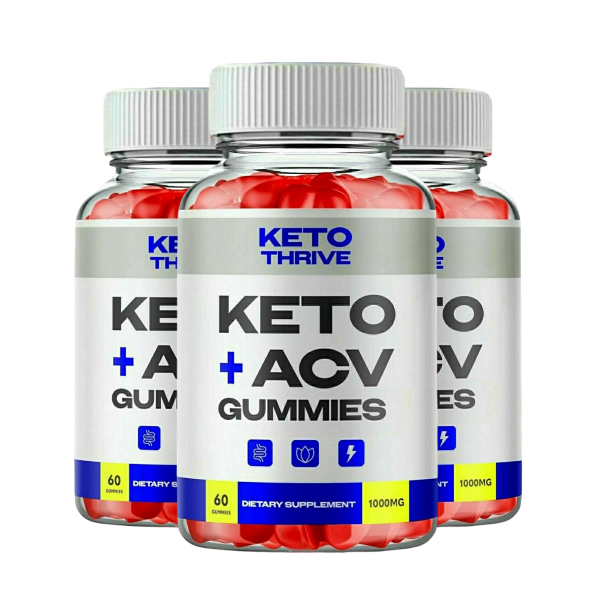 3-Pack Keto Thrive ACV Gummies, Keto Thrive Keto ACV Gummies - 180 Gummies