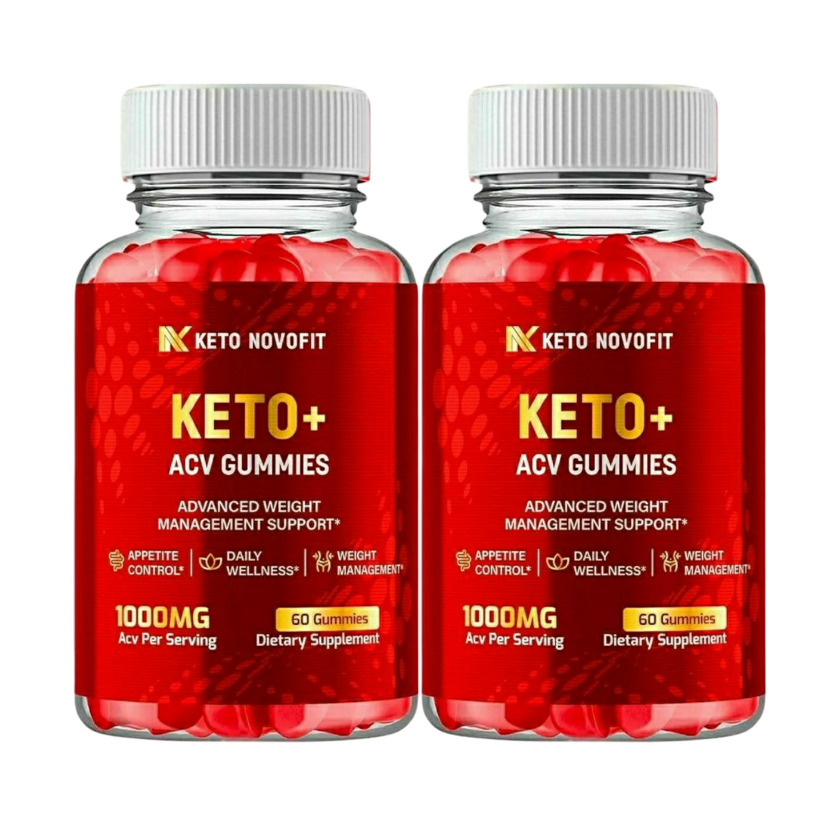 2-Pack Keto Novofit ACV Gummies, Keto NovoFit Keto ACV Gummies - 120 Gummies