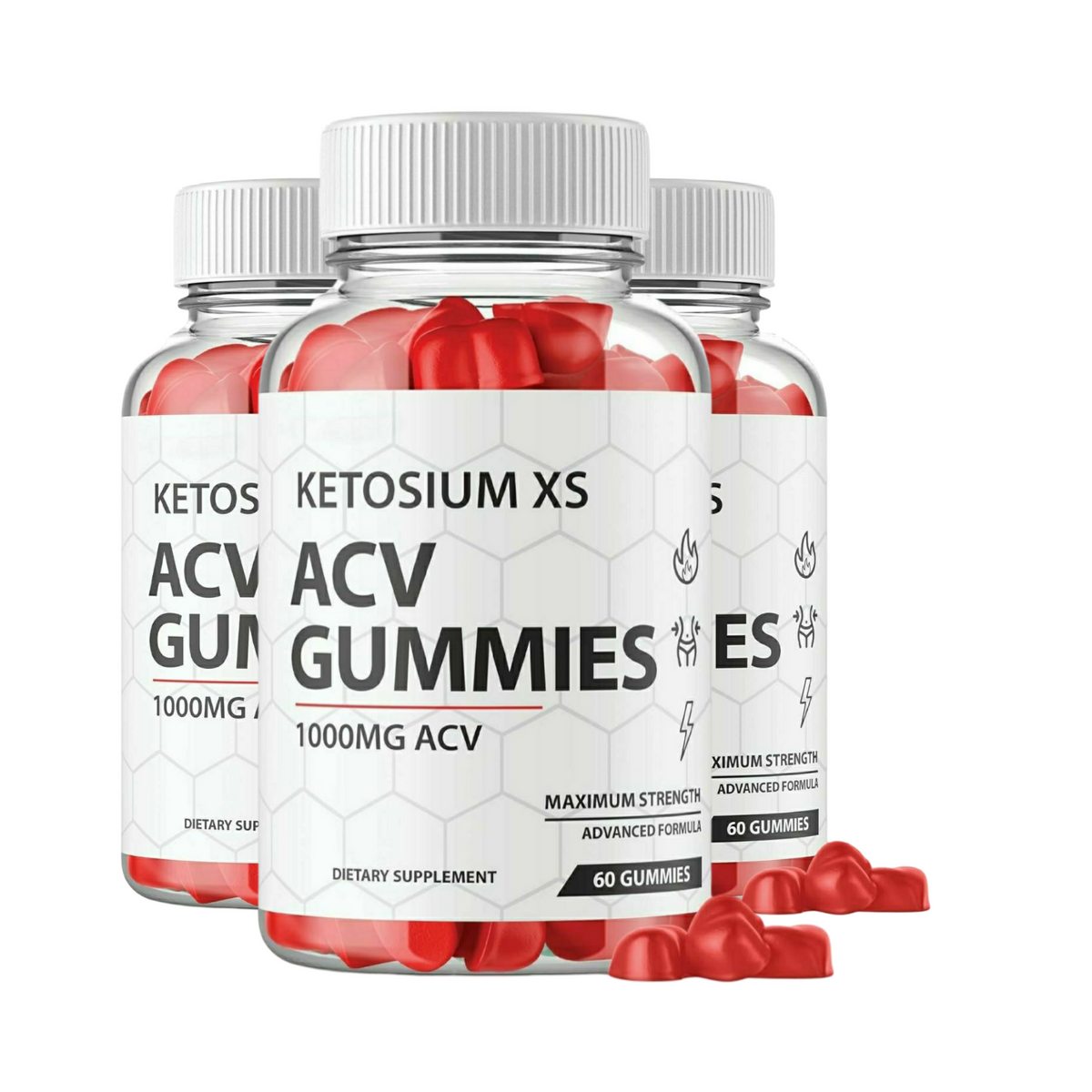 3-Pack Ketosium XS ACV Gummies, Ketosium XS Keto ACV Gummies - 180 Gummies