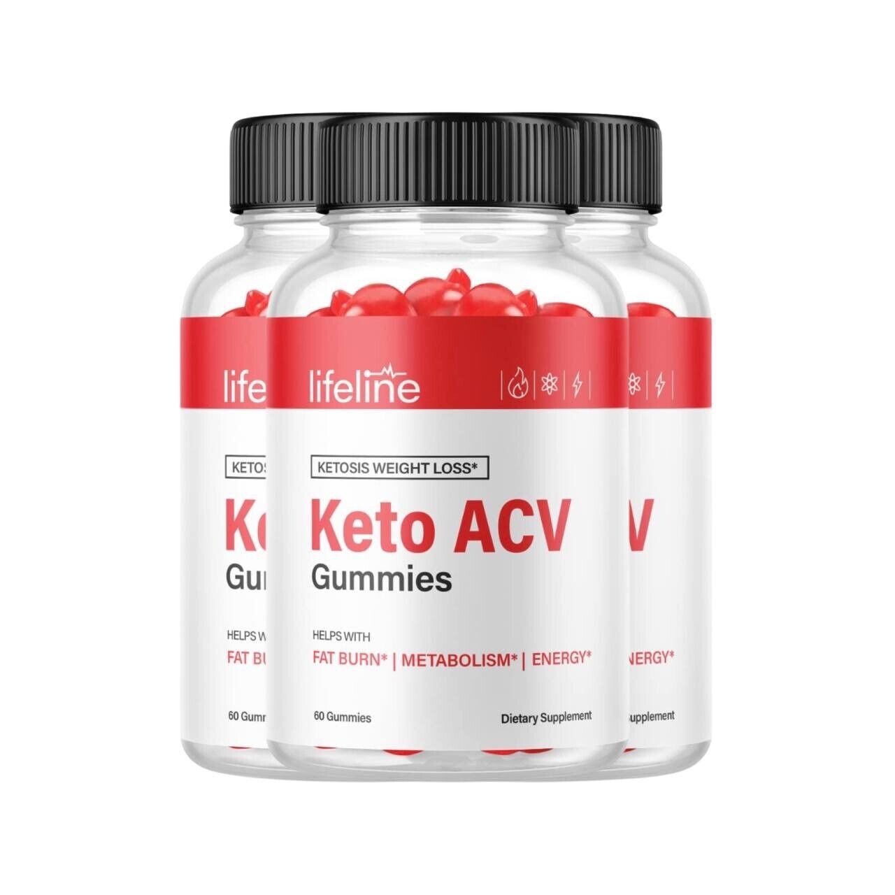 (3 Pack) Lifeline Keto ACV Gummies, Weight Loss, Keto Gummies - (180 Gummies)