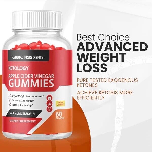 3-Pack Ketology Keto ACV Gummies - Advanced Weight Loss, Vegan (180 Gummies)