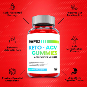 2-Pack Rapid Keto ACV Gummies, Vegan, Fat Burn, Weight Loss Gummies-120 Gummies