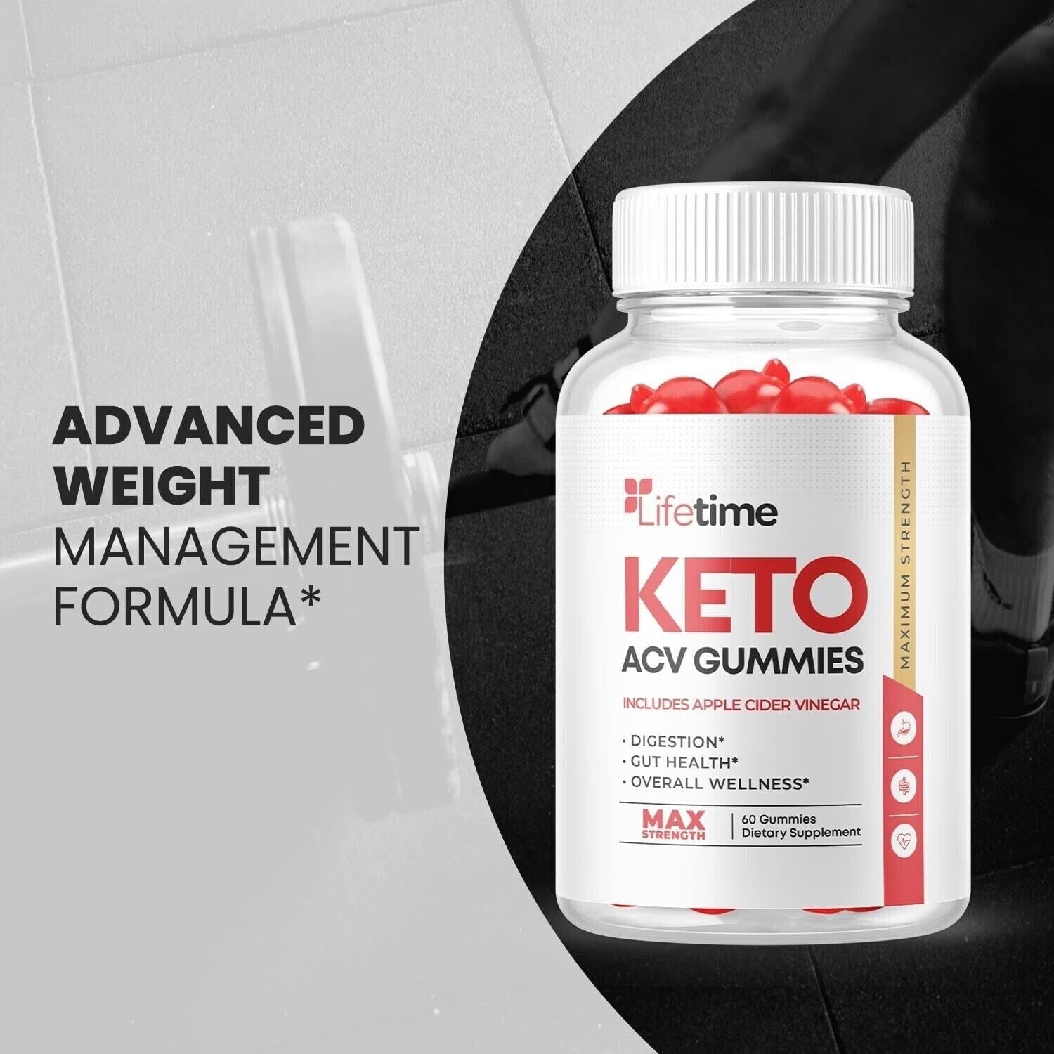 3 Pack- Lifetime Keto ACV Gummies, Vegan, Weight Loss Supplement - 180 Gummies