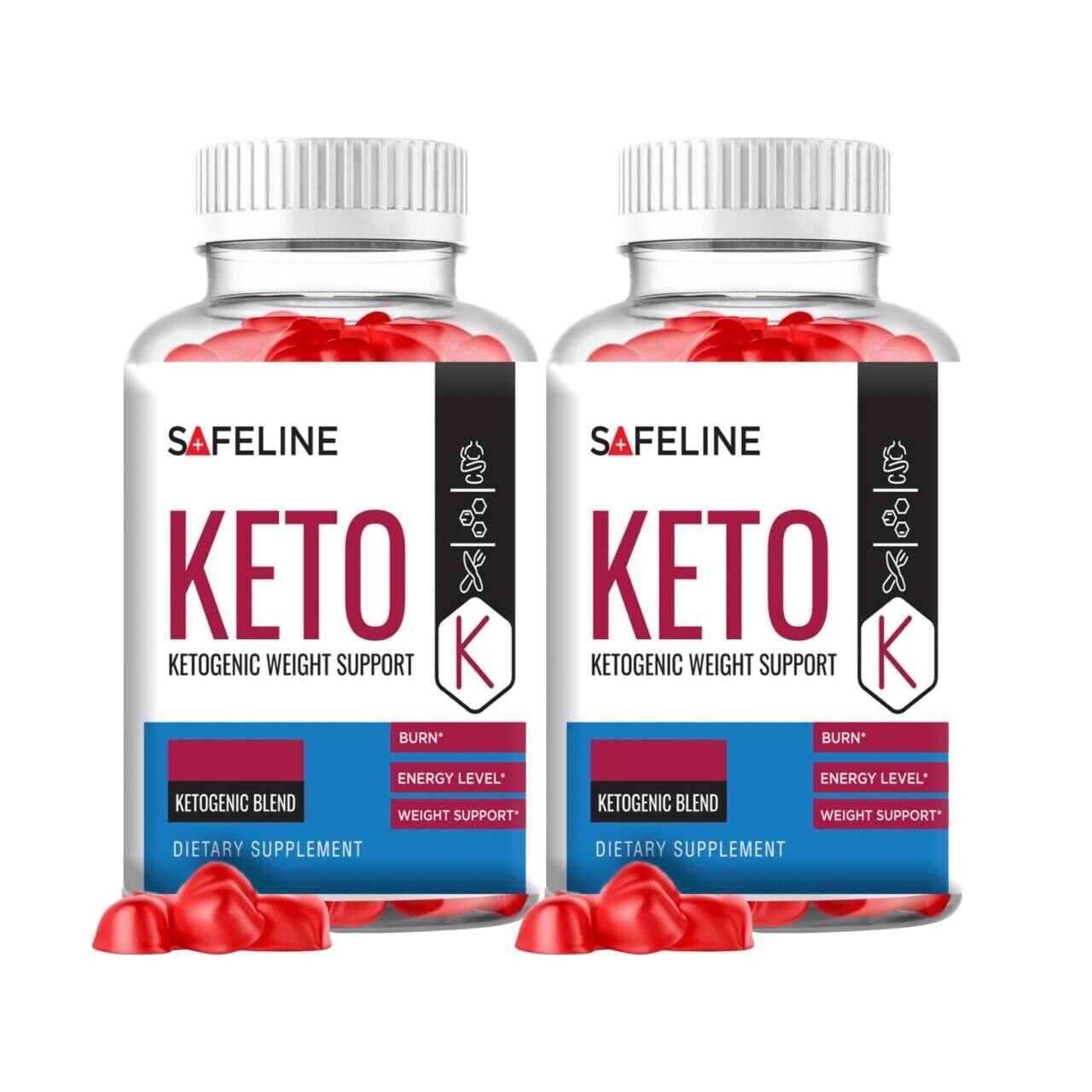 (2 Pack) Safeline Keto Gummies, Safe line Keto ACV Gummies (120 Gummies)