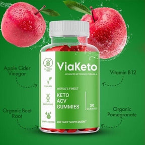 3-Pack Via Keto Gummies Viaketo, Vegan, Apple Cider Vinegar Gummies(180 Gummies)