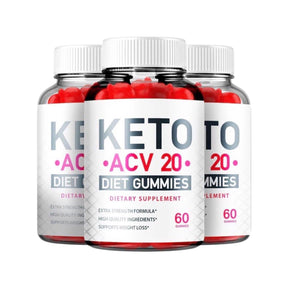 3-Pack Keto ACV 20 Gummies, Weight Loss, Keto ACV 20 Diet Gummies (180 Gummies)