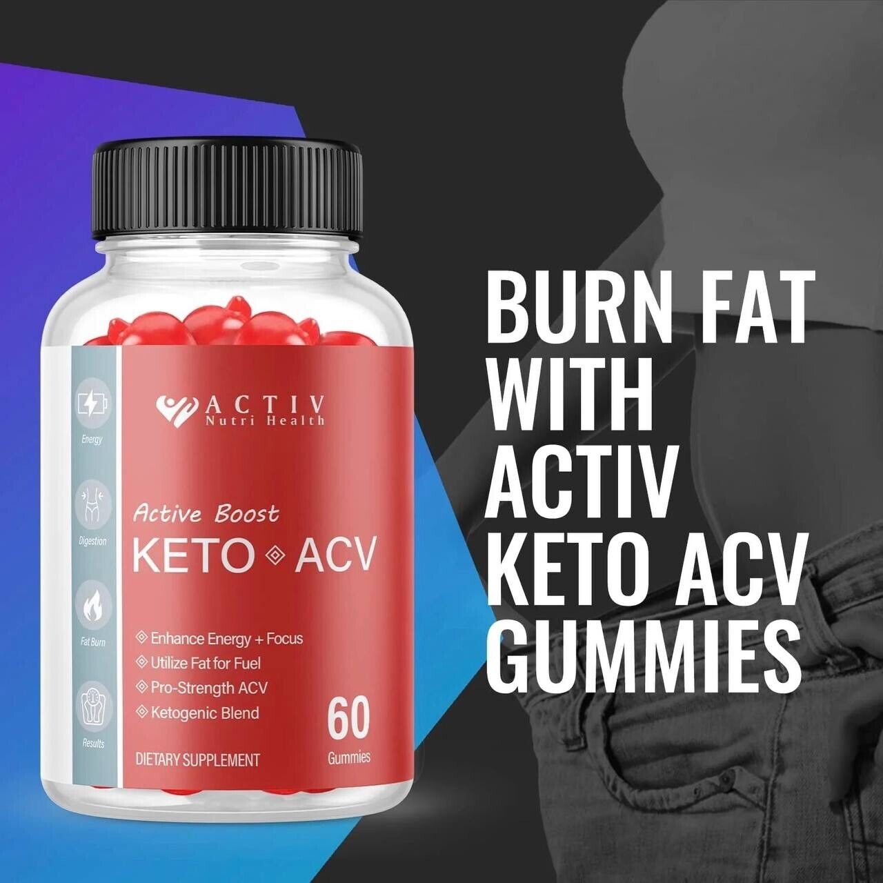 5-Pack Activ Keto ACV Gummies, Active Boost Keto ACV Supplement (300 Gummies)