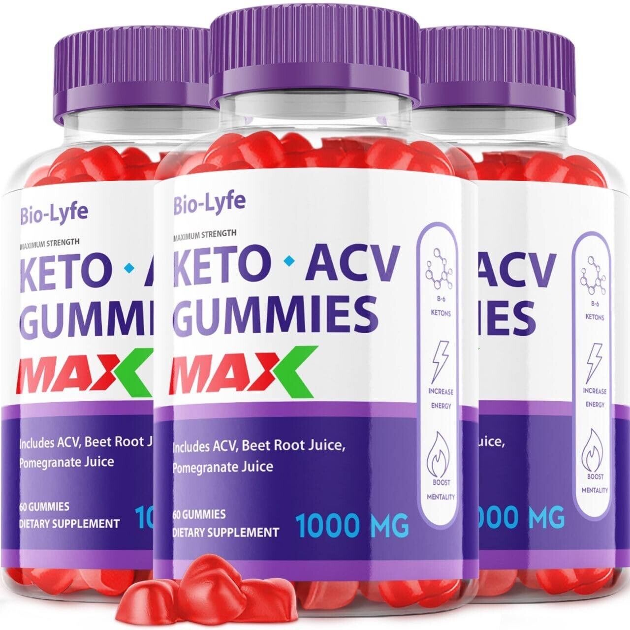 (3 Pack) Biolyfe Max Keto Gummies Bio Lyfe Keto Gummies Biolife Max(180 Gummies)