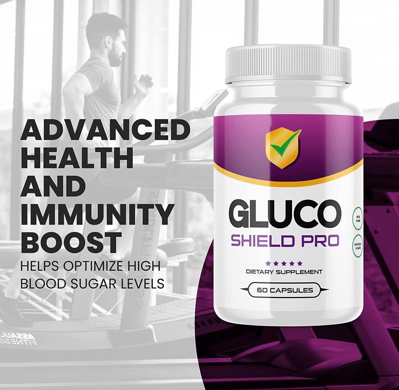 5-Pack Gluco Shield Pro Supplement Supports Blood Sugar, Glucose, Metabolism-300