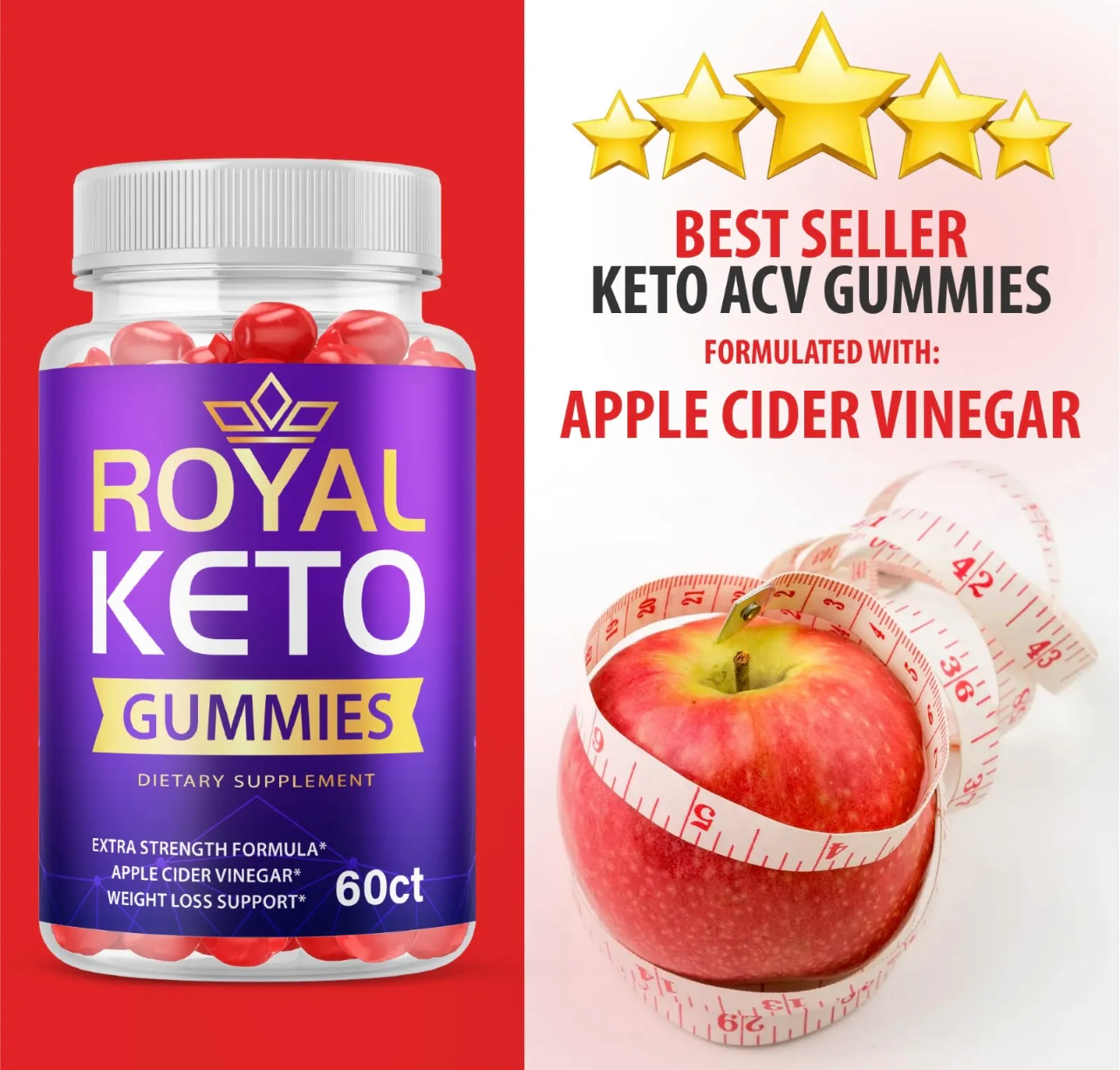 Royal Keto Gummies - Advanced Weight Loss, Vegan, Non GMO (60 Gummies)