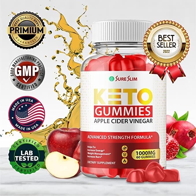 2 Pack-Sure Slim Keto ACV Gummies, Vegan, Weight Loss Supplement - 120 Gummies