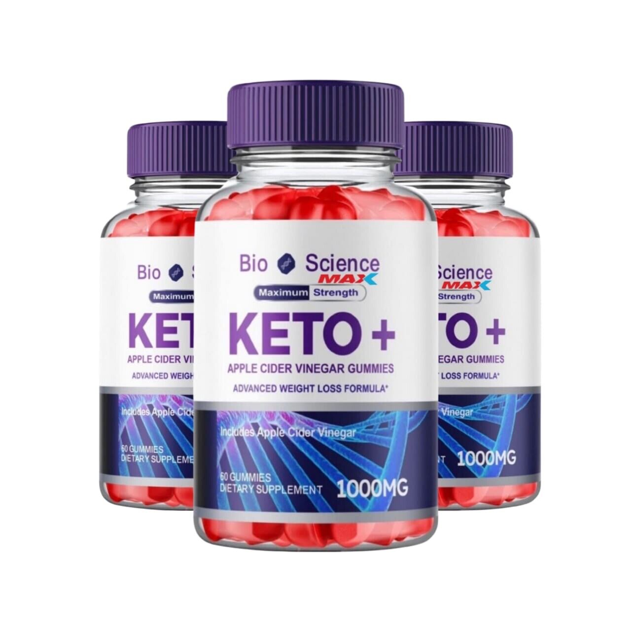 3-Pack Bio Science Keto Max Gummies, Bioscience Max ACV Gummies (180 Gummies)