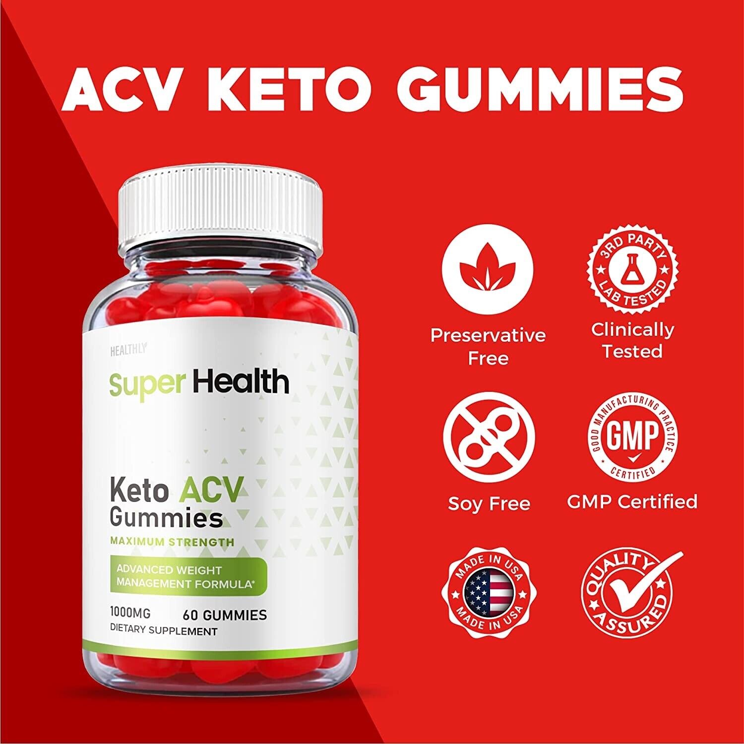 3-Pack Super Health Keto Gummies - Super Health Keto ACV Gummies -180 Gummies