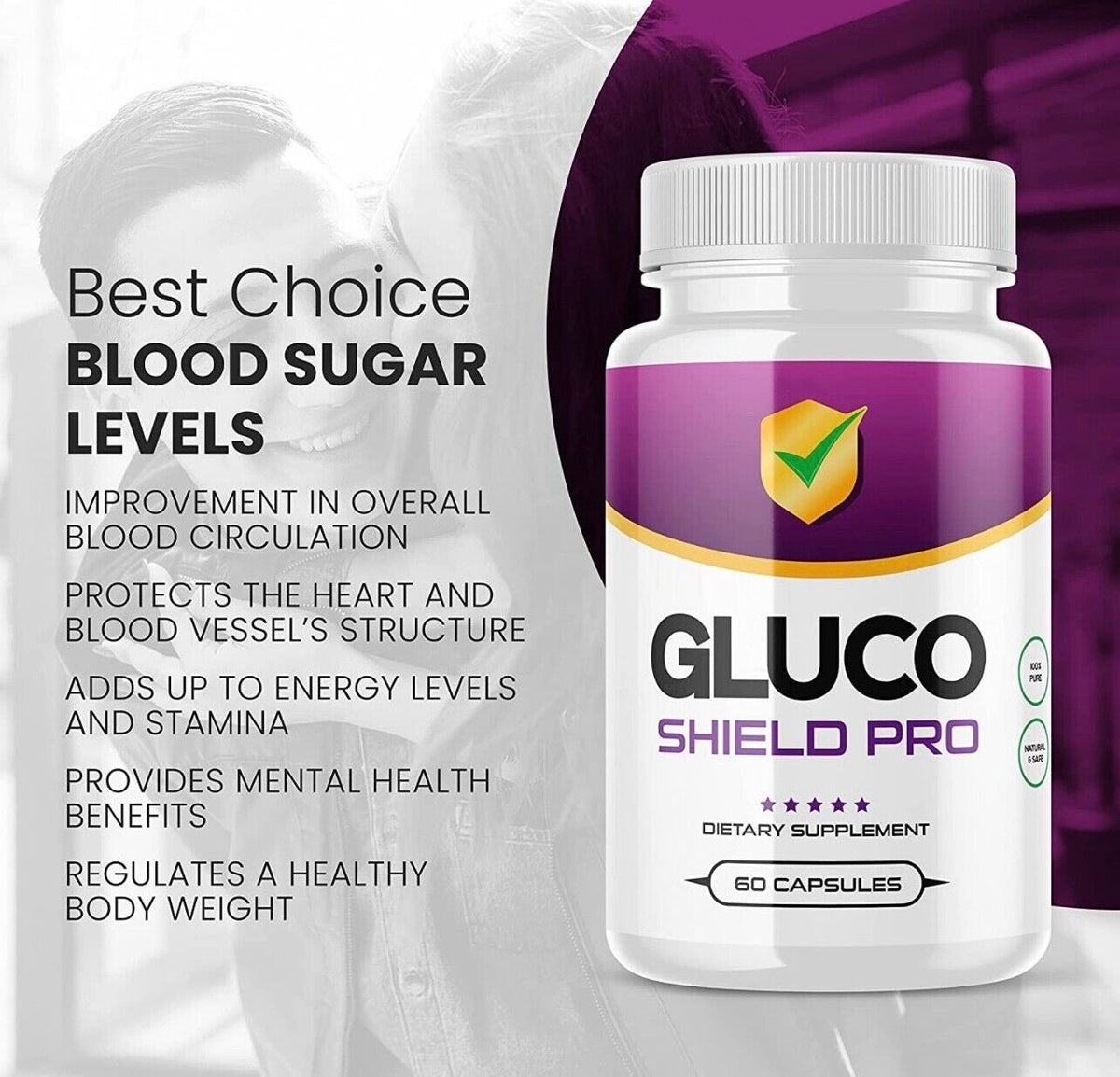 2-Pack Gluco Shield Pro Supplement Supports Blood Sugar, Glucose, Metabolism-120