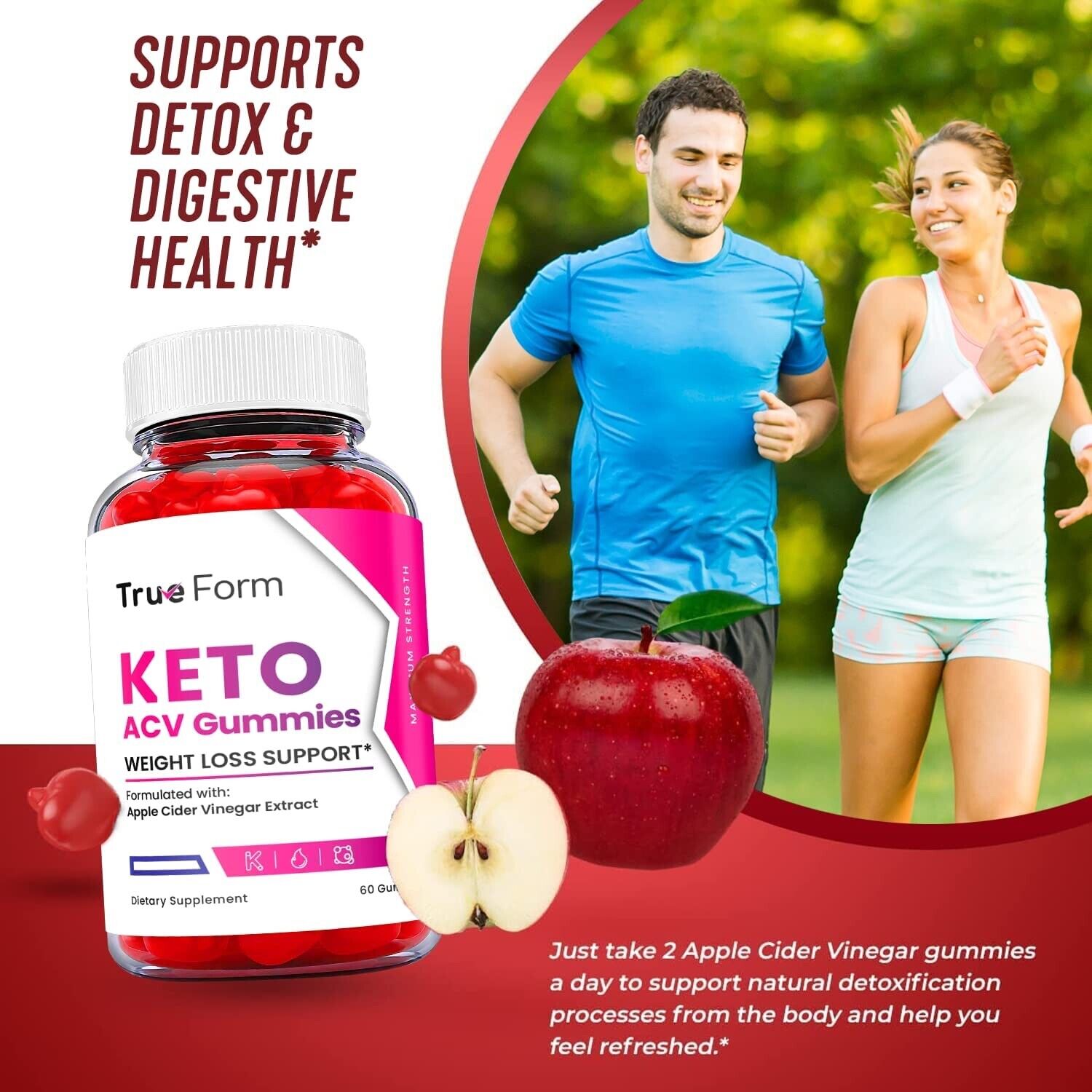 3-Pack True Form Keto ACV - True Form Keto Gummies Weight Loss - 180 Gummies