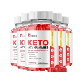 5 Pack- Lifetime Keto ACV Gummies, Vegan, Weight Loss Supplement - 300 Gummies