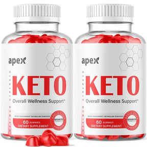 (2 Pack) Apex Keto Gummies, Ketos Apple Cider Vinegar Gummies (120 Gummies)