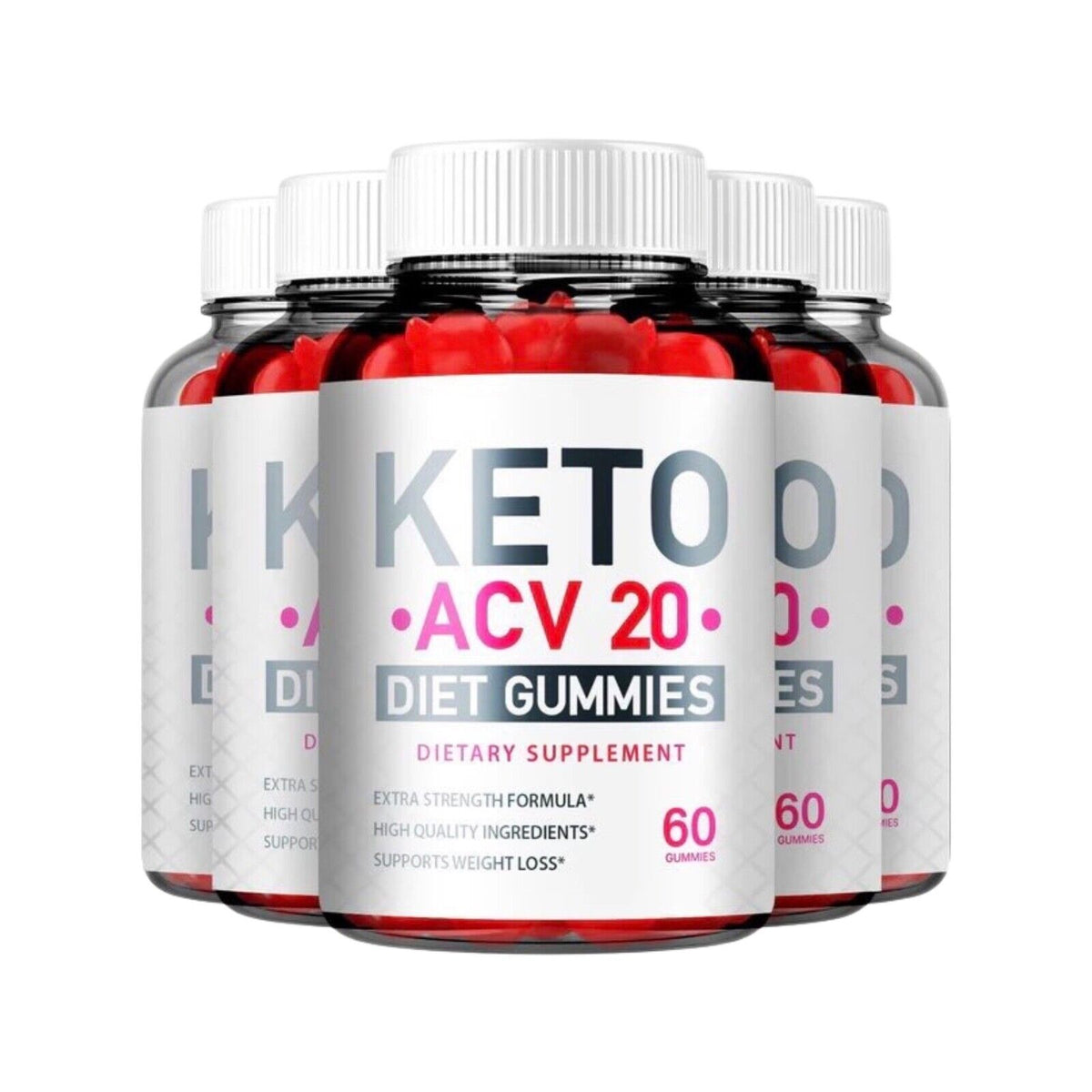 5-Pack Keto ACV 20 Gummies, Weight Loss, Keto ACV 20 Diet Gummies (300 Gummies)