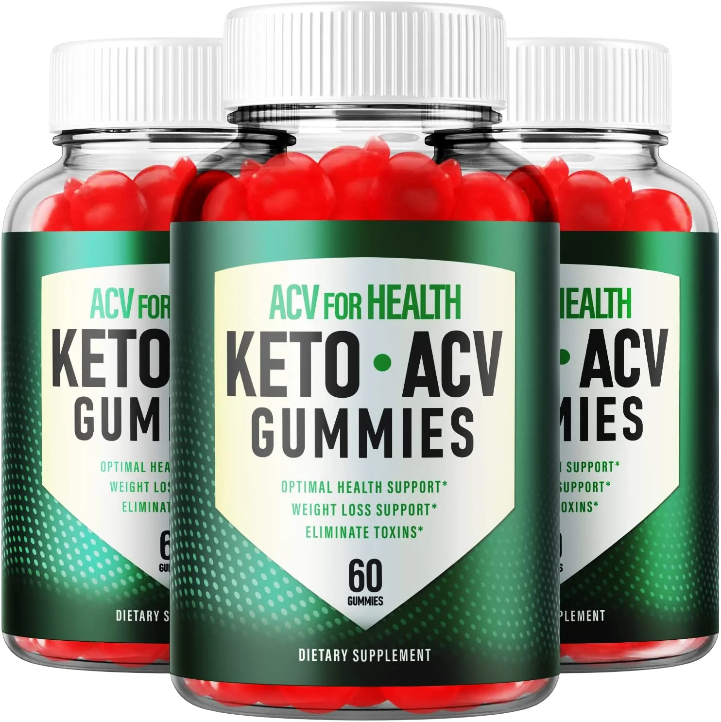 3-Pack ACV For Health Keto Gummies, Vegan, Advanced Weight Loss (180 Gummies)