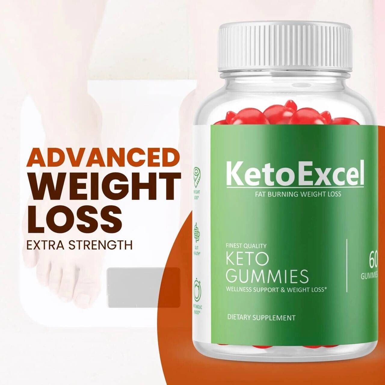 3-Pack Keto Excel ACV Gummies, Vegan, Fat Burner, Weight Loss - 180 Gummies