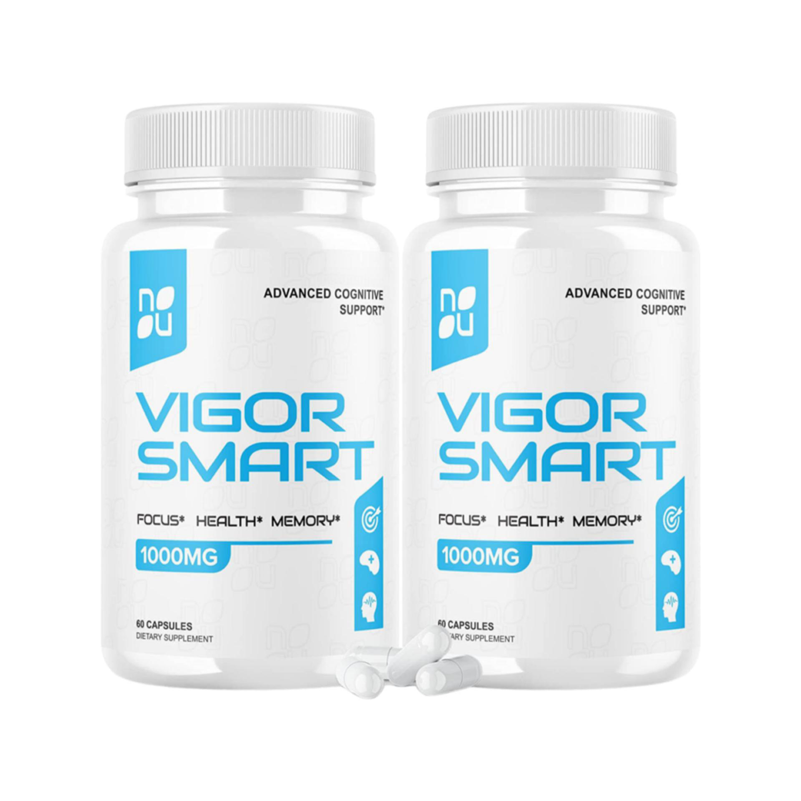 2-Pack Vigor Smart Brain Booster Pills Advanced Cognitive Focus Support-120 Caps