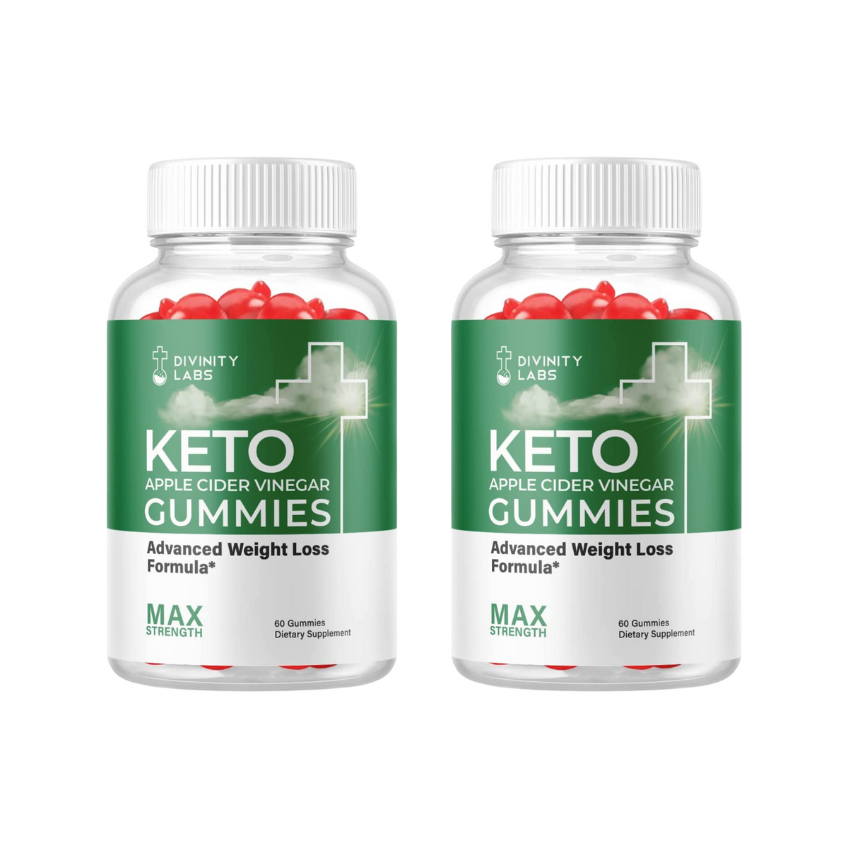 2-Pack Divinity  Labs Keto ACV Gummies, Weight Loss, Fat Burner-120 Gummies