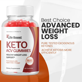 5-Pack Life Boost Keto ACV Gummies - Vegan, Weight Loss Supplement (300 Gummies)