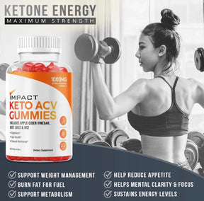 5-Pack Impact Keto ACV Gummies, Weight Loss Supplement- 300 Gummies