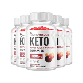 5-Pack Rapid Results Keto ACV Gummies, Vegan, Weight Loss Supplement-300 Gummies