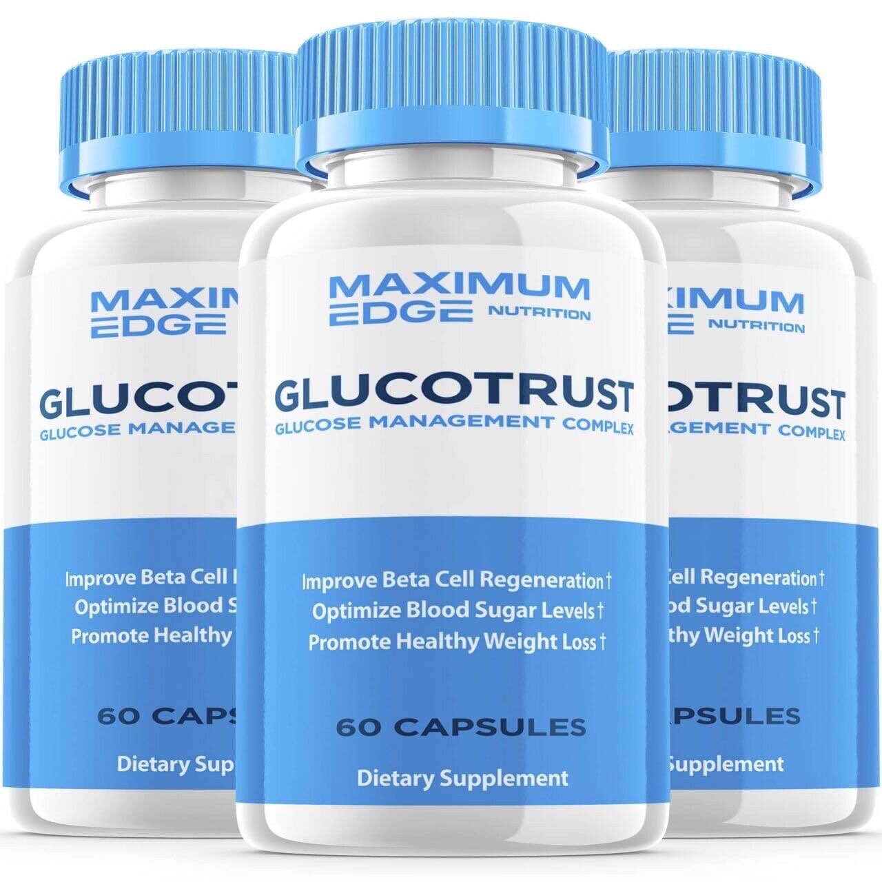 3-Pack Glucotrust Capsules Blood Sugar Support Supplement Glucotrust 180 Capsule