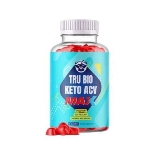 (1 Pack) Tru Bio Max Keto ACV Gummies, Apple Cider Vinegar Gummies (60 Gummies)