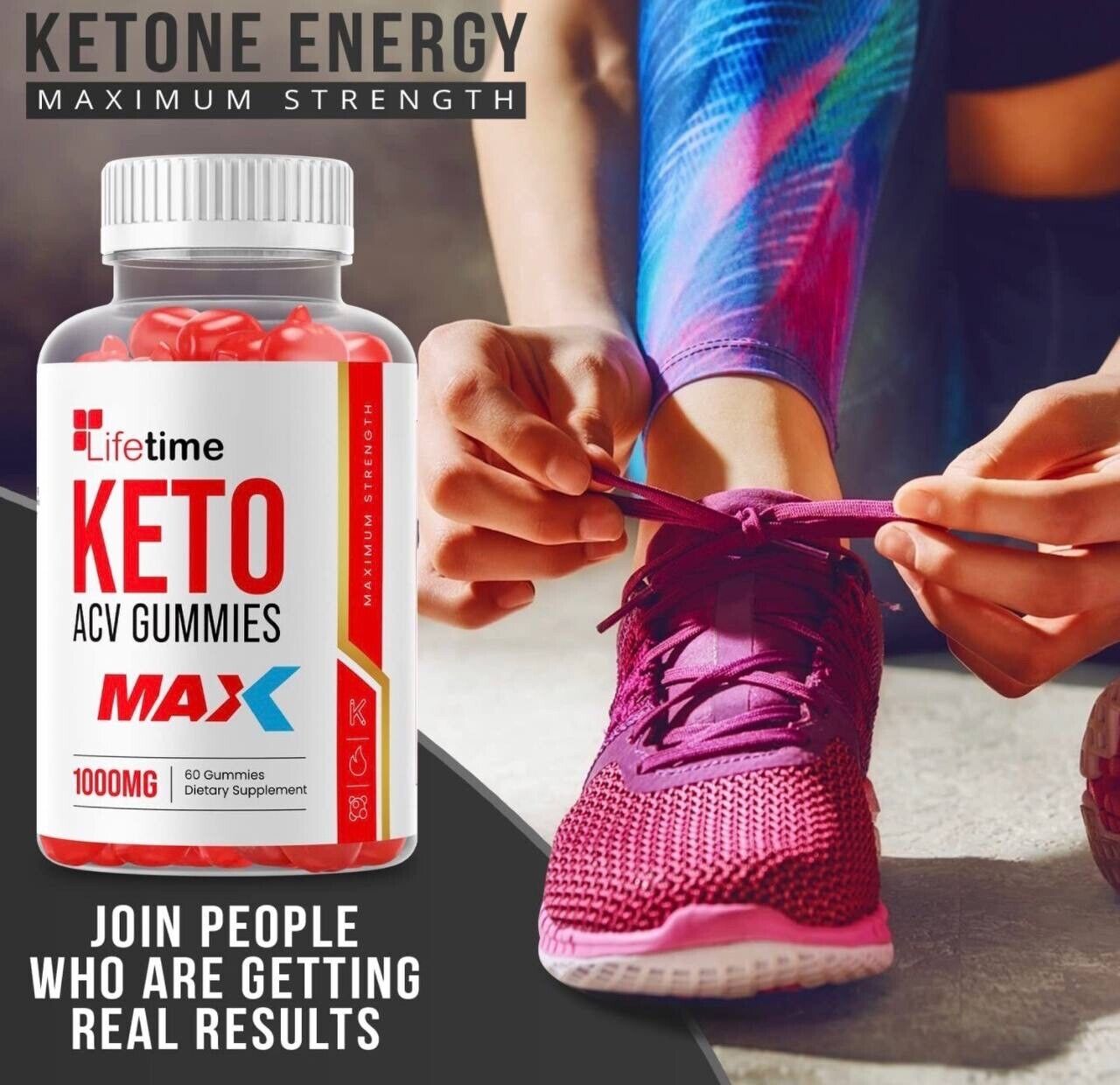 Lifetime Keto Max ACV Gummies, Weight Loss Supplement - 60 Gummies