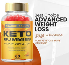 2-Pack Orange County Keto ACV Gummies, Fat Burn, Weight Loss Gummies-120 Gummies