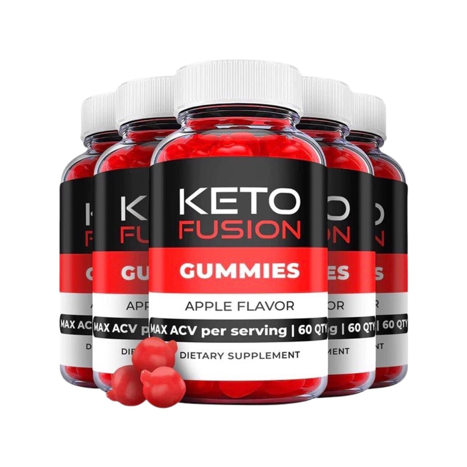 5-Pack Keto Fusion Gummies, Weight Loss, Fuzion Keto ACV Gummies (300 Gummies)