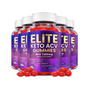 5-Pack Elite Keto ACV Gummies, Vegan, Advanced Weight Loss (300 Gummies)