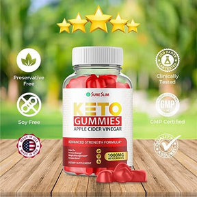 1 Pack-Sure Slim Keto ACV Gummies, Vegan, Weight Loss Supplement - 60 Gummies