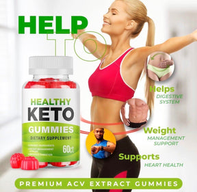 5-Pack Healthy Keto ACV Gummies - Vegan, Weight Loss Supplement (300 Gummies)