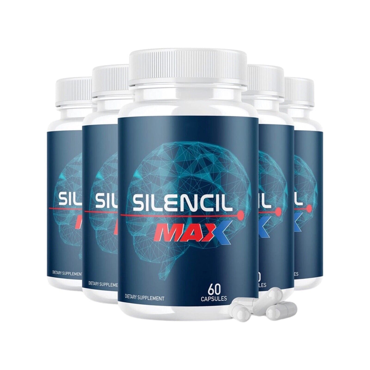 5-Pack Silencil MAX Advanced Supplement Tinnitus, Support Ear Health- 300 Caps