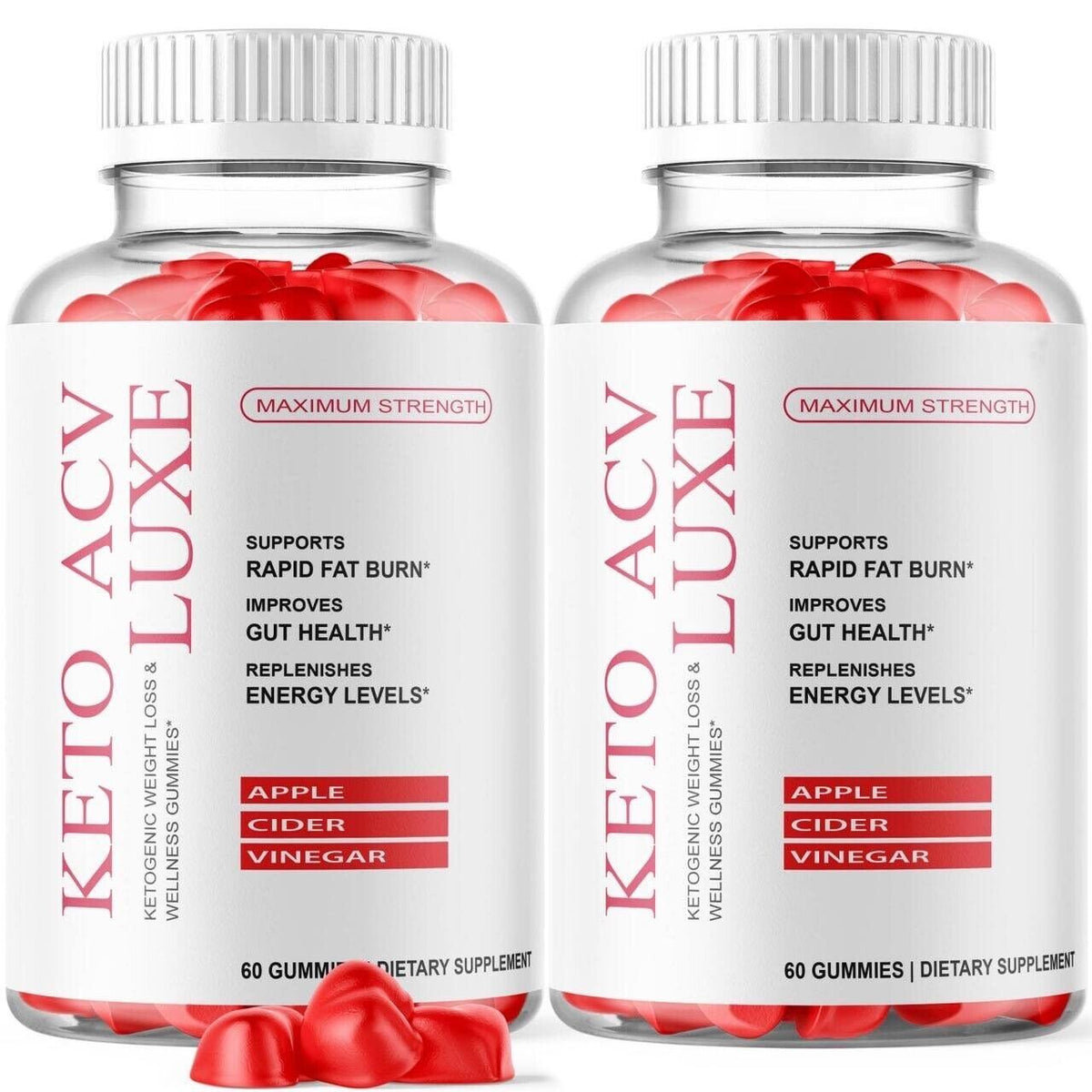 (2 Pack) Luxe Keto ACV Gummies, Luxe Apple Cider Vinegar Gummies (120 Gummies)